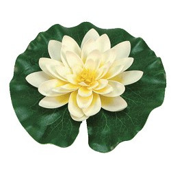 Fleur synthétique de nénuphar jaune diam 20cm