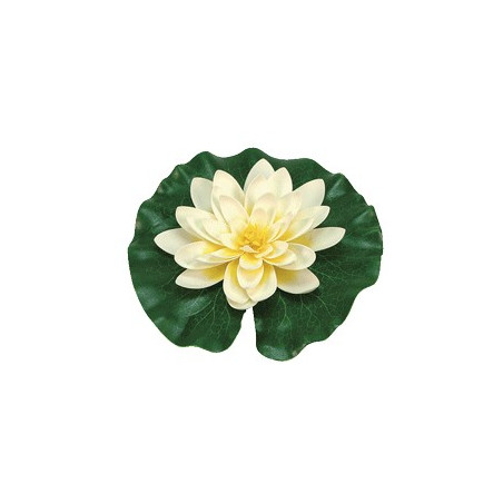 Fleur synthétique de nénuphar jaune diam 20cm