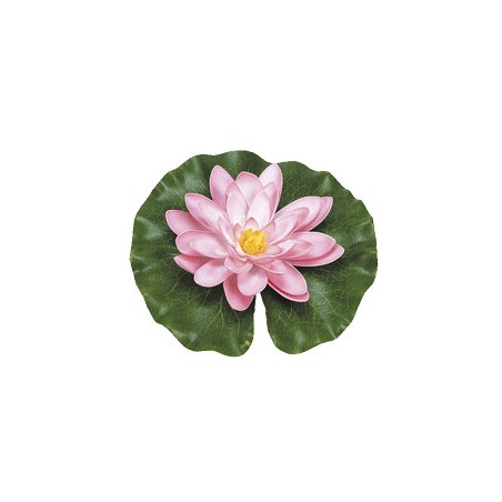 Fleur synthétique de nénuphar rose diam 20cm