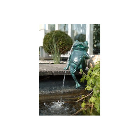 Gargouille Grenouille assise 37cm jet d'eau