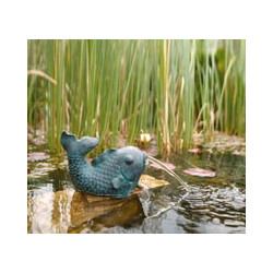 Gargouille Poisson 17cm jet d'eau