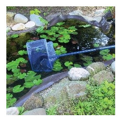 Epuisette bassin mailles larges 35x30cm manche 190cm