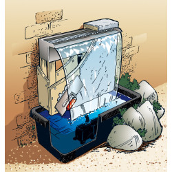 Lame d'eau Niagara 60cm + LED + bac + pompe + tuyau