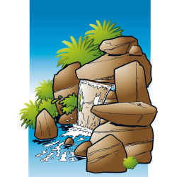 Lame d'eau Niagara 60cm + LED + bac + pompe + tuyau