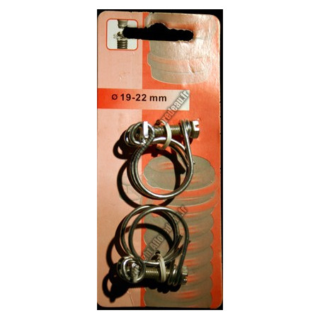 Colliers de fixation (x2) 19-22mm pour tuyau spirale