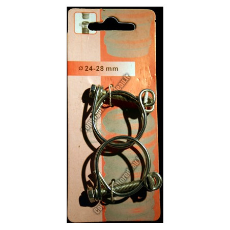 Colliers de fixation (x2) 24-28mm pour tuyau spirale