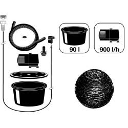Set Soria AcquaArte, fontaine boule en schiste