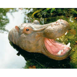 Gargouille Hippopotame à la gueule ouverte avec pompe et tuyau