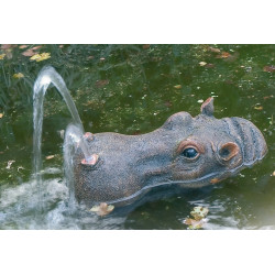 Gargouille Hippopotame avec pompe et tuyau
