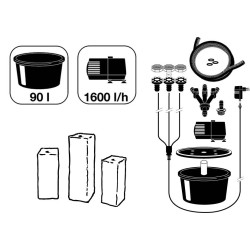 Kit Siena. 3 colonnes anthracite en granit et éclairage LED