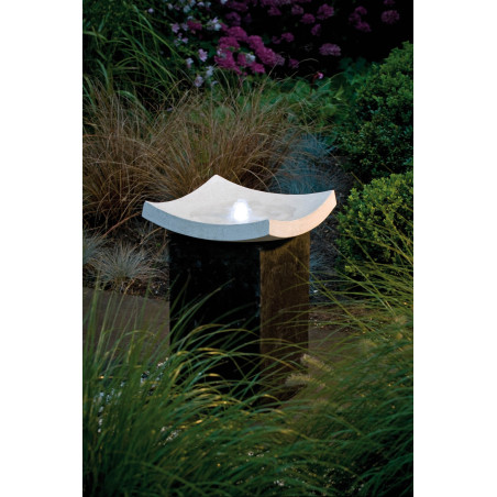 Kit Saint Tropez bassin hors sol moderne pied en Terrazzo et vasque crème avec LED