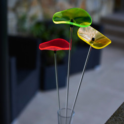 Lot de 3 Petites Fleurs de Soleil Lucille (jaune, rouge, verte) 