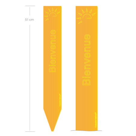 Petite Stèle Jaune « Bienvenue »