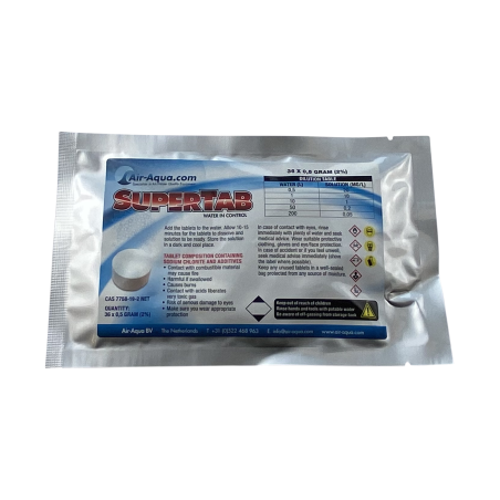 SuperTab - Dioxyde de chlore - 36 Tabs x 0.5 gramme - 2%