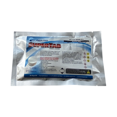 SuperTab - Dioxyde de chlore - 36 Tabs x 0.5 gramme - 4%