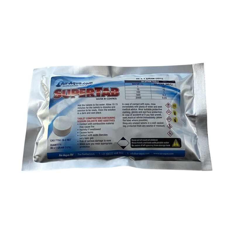 SuperTab - Dioxyde de chlore - 36 Tabs x 1 gramme - 10%