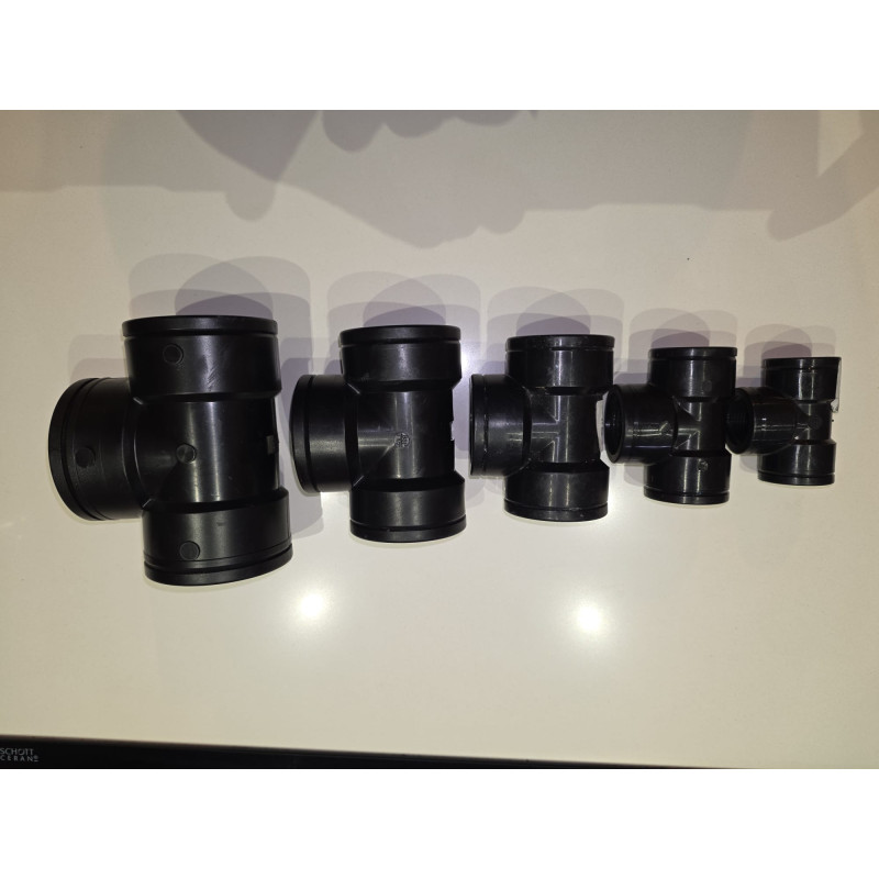 Té Taraudé PP Noir