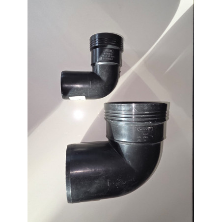 Coude 90° MF à lèvre PP noir