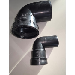 Coude 90° MF à lèvre PP noir