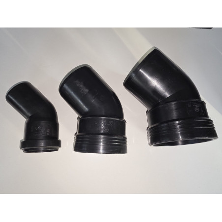 Coude 45° MF à lèvres PP Noir
