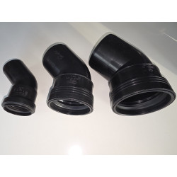 Coude 45° MF à lèvres PP Noir