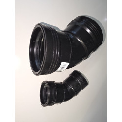 Coude 45° FF à lèvre PP Noir