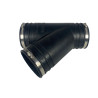 Pièce en Y en caoutchouc souple 125mm