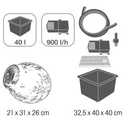 Kit Orange, jeu d'eau amphore d'aspect antique