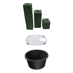 Kit Siena. 3 colonnes anthracite en granit et éclairage LED