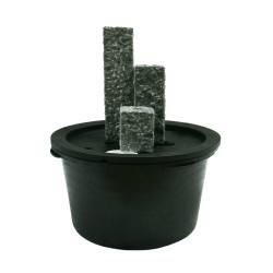 Kit Siena. 3 colonnes anthracite en granit et éclairage LED