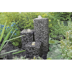 Kit Siena. 3 colonnes anthracite en granit et éclairage LED