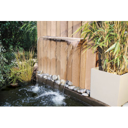 Lame d'eau inox 90cm à encastrer dans un mur Niagara Led Wall