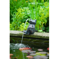 Gargouille Grenouille assise 20.5cm jet d'eau