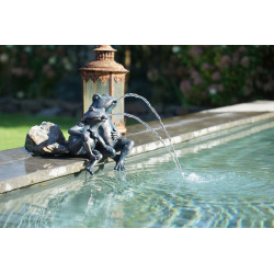 Gargouille Couple de Grenouille 22cm jets d'eau