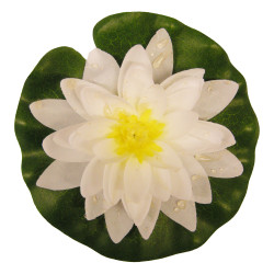 Fleur synthétique de nénuphar blanc diam 14cm