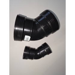 Coude 45° FF à lèvre PP Noir