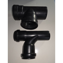 Té 90° MFF à lèvre PP Noir