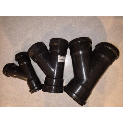 Té 45° FFF à lèvre PP Noir